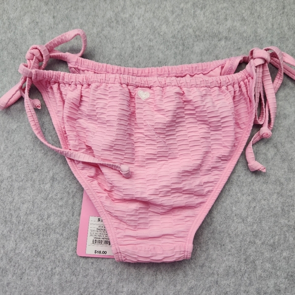 Stoney Clover Lane x Target NWT Women's Pink Textured String Bikini Bottom Sz S - Picture 5 of 9